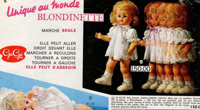 Poupée Gégé Blondinette la poupée qui marche - Lot 157 - De Baecque et  Associés