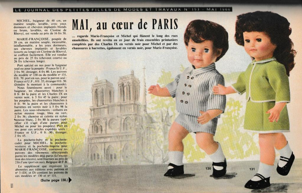 Poupée Marie-Françoise Modes Et Travaux - 39/40 Cm - Avec Vêtements Et Chaussures - Vintage France