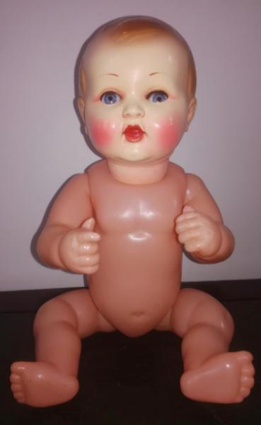 Ancien Poupon Baigneur Raynal 38 Cm En Rhodoïd Et Chiffon - Yeux Riboulants - France 1900-1950