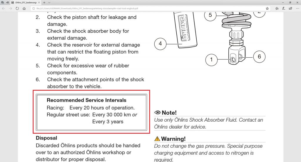 Ohlins Service interval ? Adventure Rider