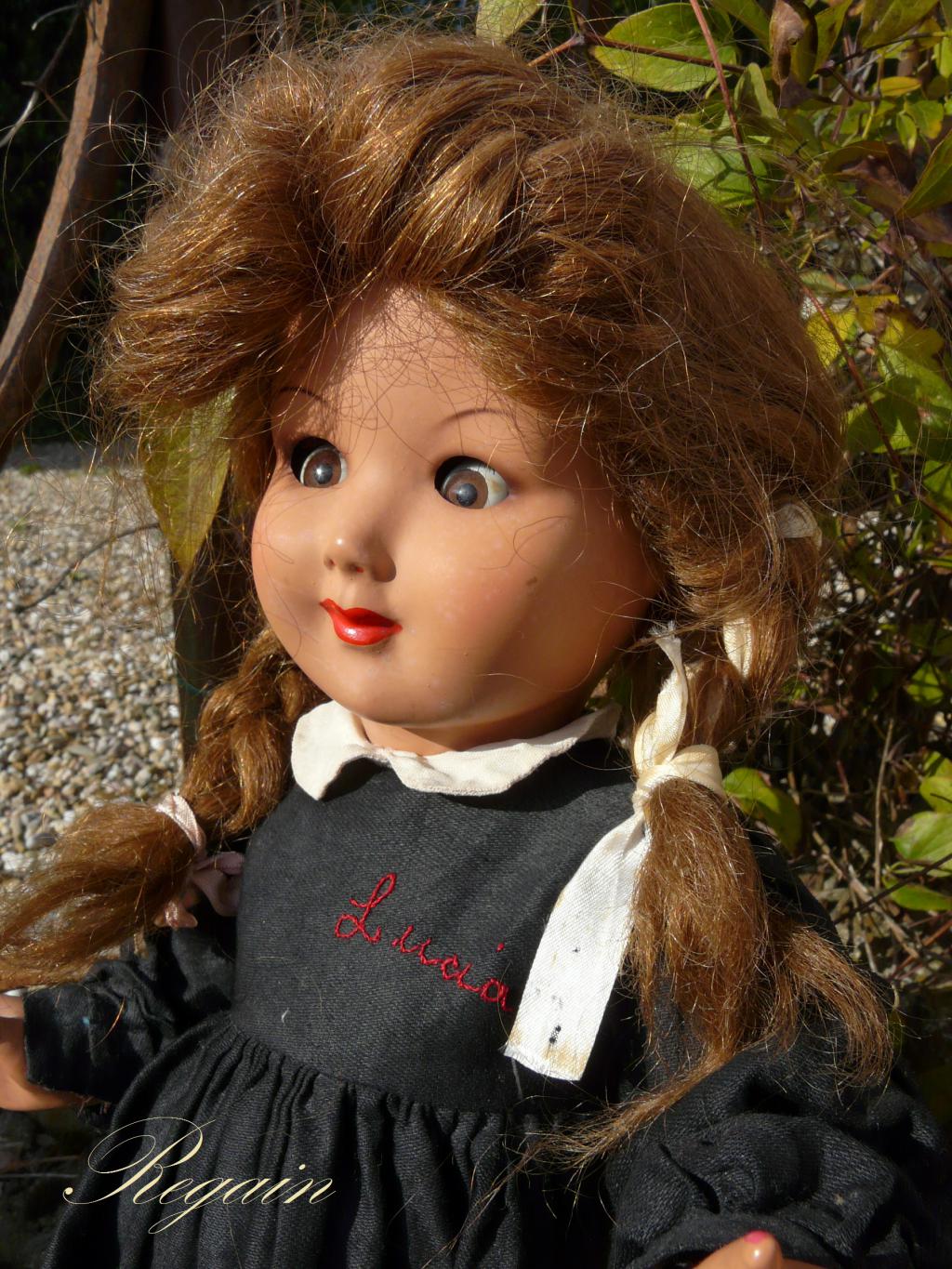 Poupée ancienne SNF 57 Claudine en celluloïd yeux bleus