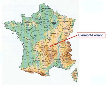 clermont-ferand-sur-carte