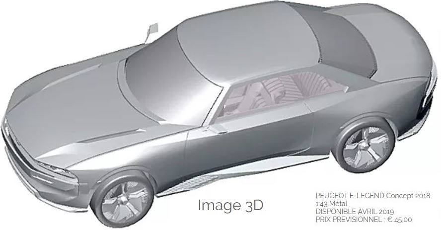 PEUGEOT E-LEGEND CONCEPT 1//43 SPEEDFORM VOXxi9 Étude de Style Épure