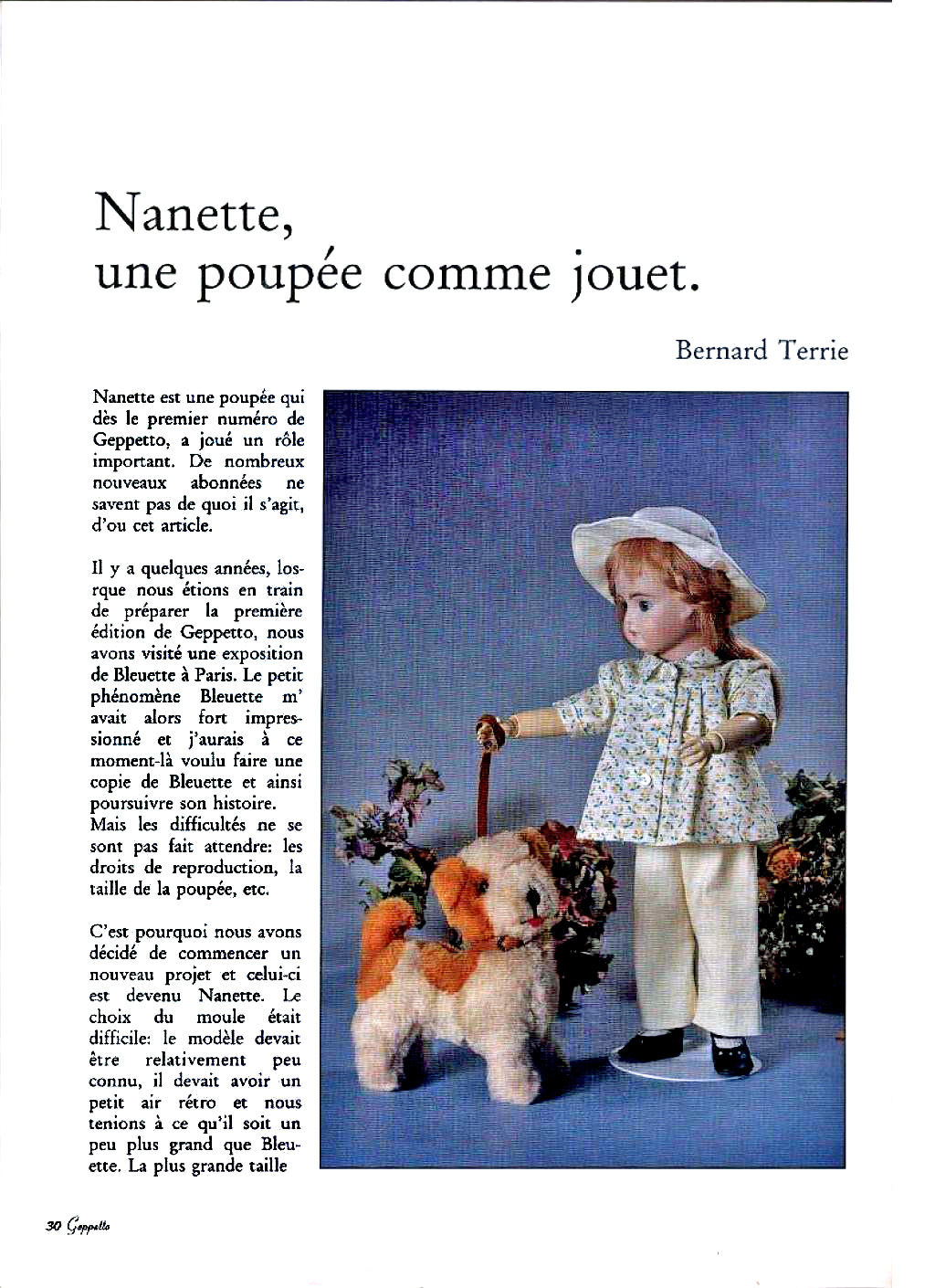 Antigua Muñeca Repro Bebé Teteador Bru Bernard Terrie 43 Cm No Steiner