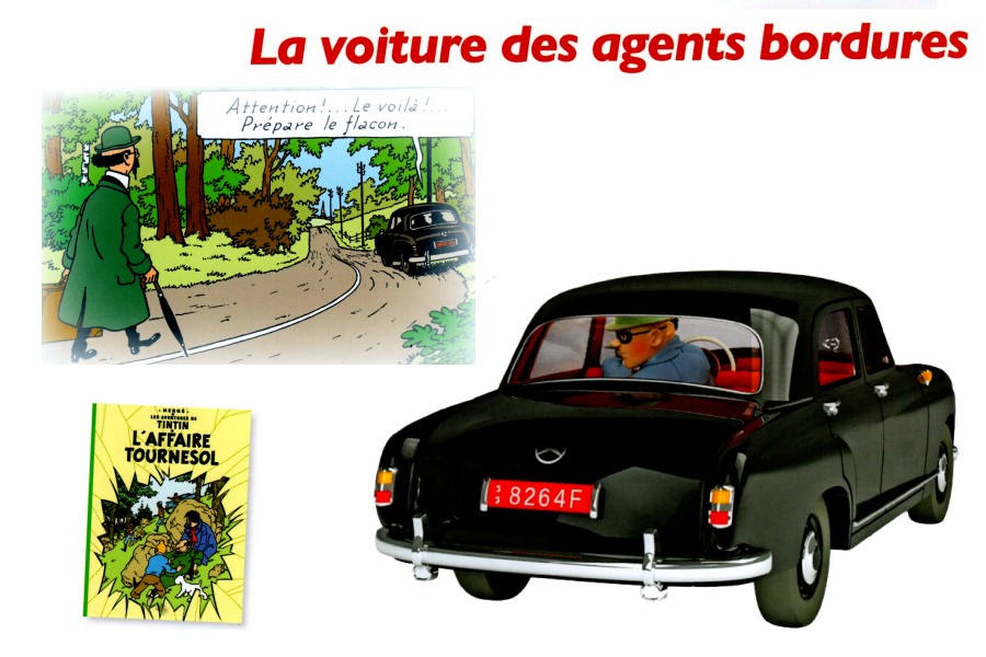 Les véhicules de Tintin au 1/24, La voiture des agents de bordures,  L'Affaire Tournesol: Figurines BD chez Tintinimaginatio