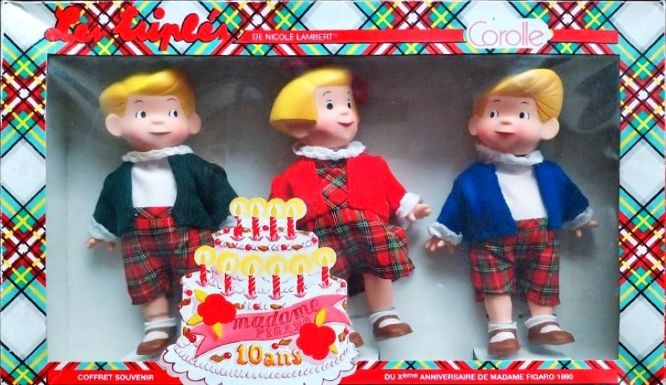 Poupée Corolle Les Triplés Vintage 1985 - 20 Cm - Fabriquée En France