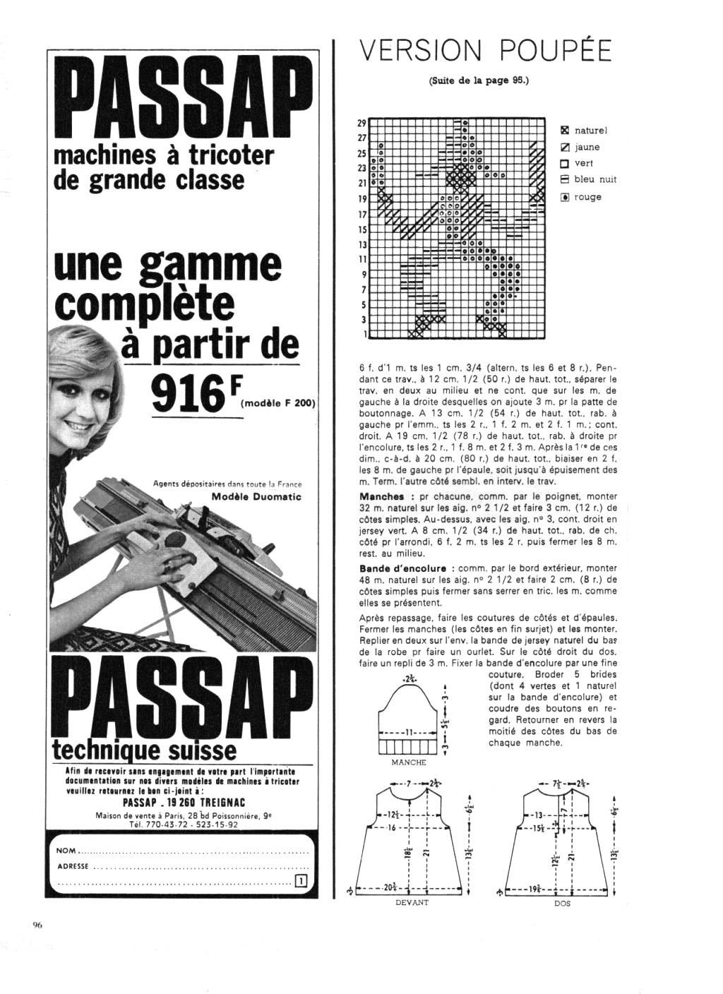 Page Poupées MODES ET TRAVAUX Août 1964 - Tricot Marie Françoise Et Michel