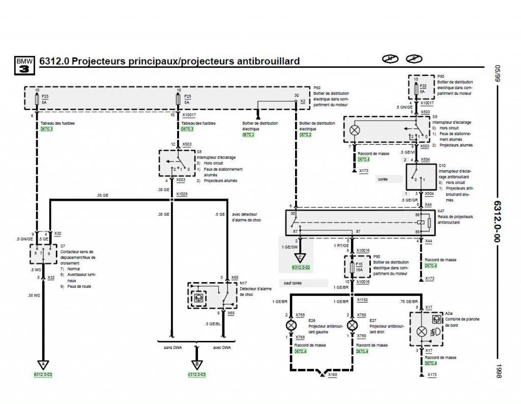 PASSION BMW E36 : recherche schema elec anti brouillard avant