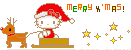 Hello Kitty sur un traineau de papa NoËl