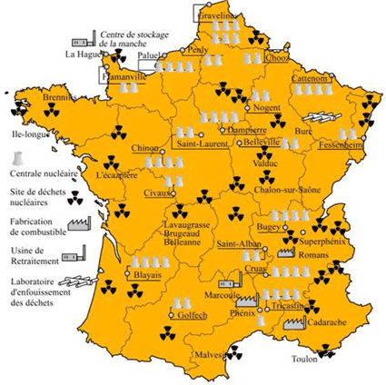 Résultat de recherche d'images pour "carte france centrale nucléaires et seveso"