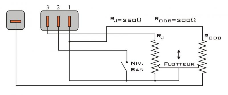 Schema branchement jauge essence vdo