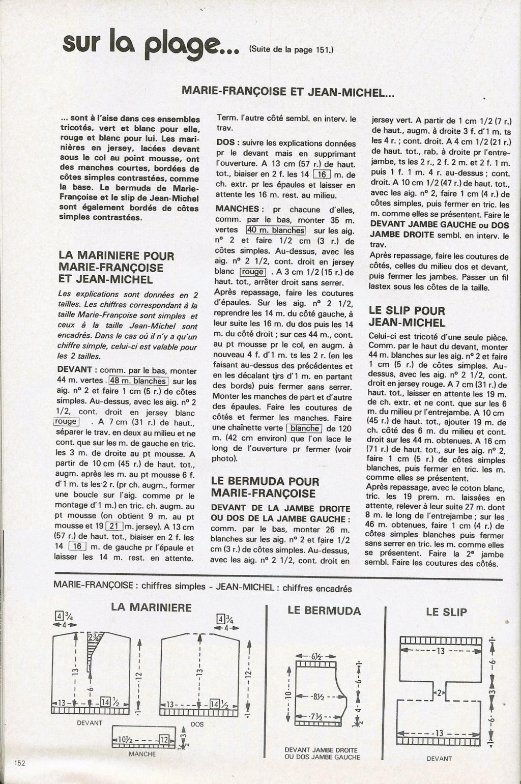 Page Magazine Modes Et Travaux Mai 1977 - Poupées Marie Françoise Et Jean Michel - Modèles Tricot