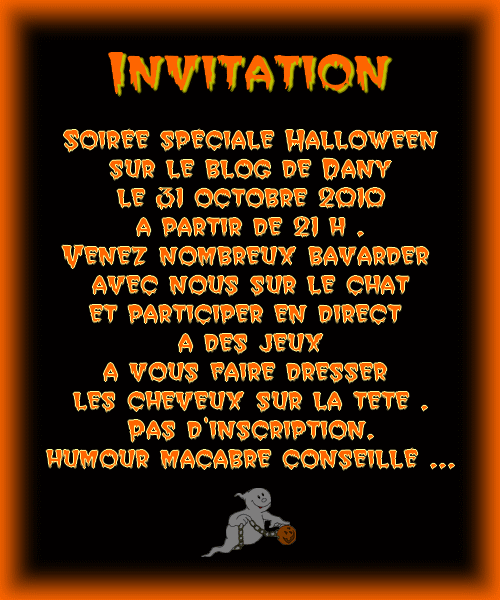 texte carte invitation halloween