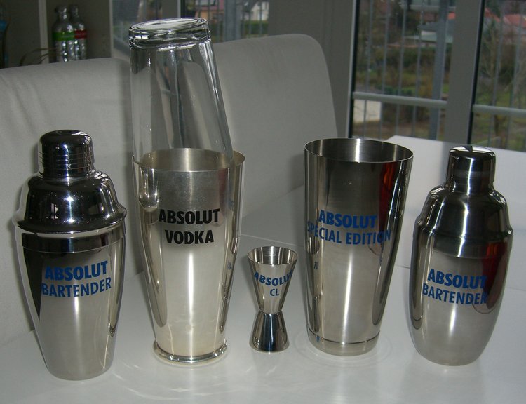 Stainless Steel Absolut Vodka Cocktail Shaker, Stainless Steel