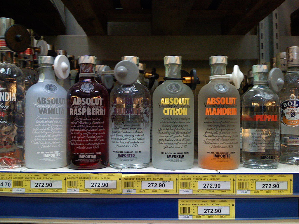 How much does a bottle of absolut vodka cost