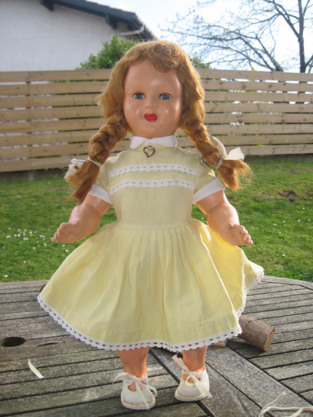 Poupée Gégé Vintage Des Années 50 - Rhodoïd - Tenue D'origine - 32 Cm