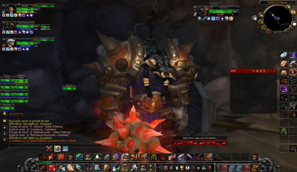 mon interface de jeux sur mon Warrior, j'ai du prendre la photo en Bg 