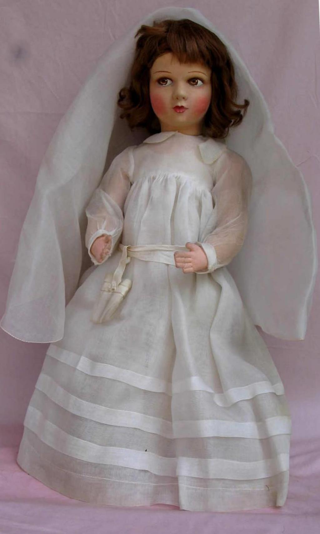 ANCIENNE POUPÉE CHIFFON et celluloïd 55 cm 1940’s EUR 12,50 - FR