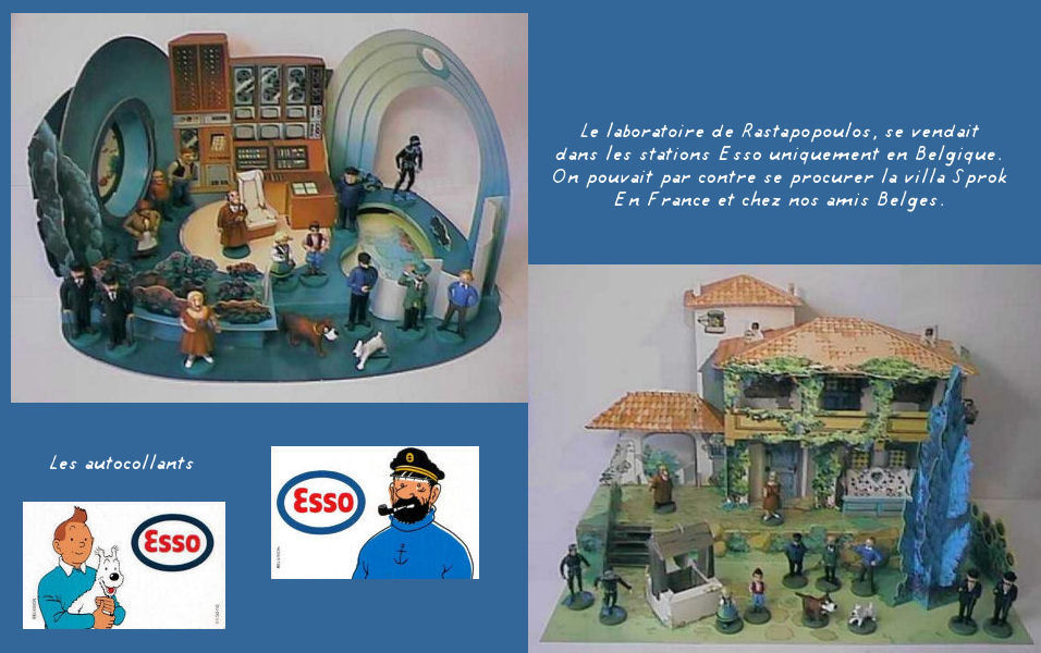 Tintin - Esso France - Série complète de 13 figurines Le Lac aux Requins