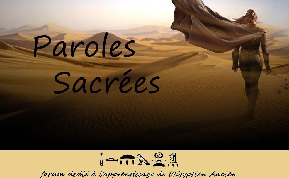 Paroles Sacrées Index du Forum