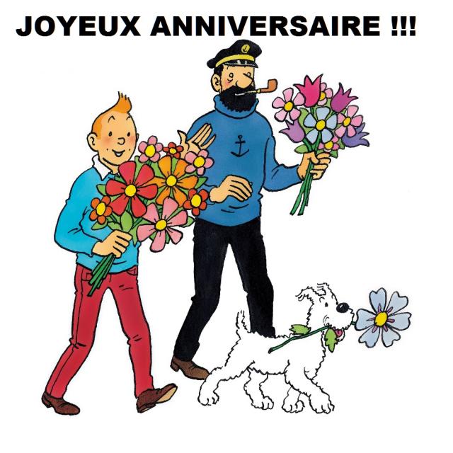 carte anniversaire tintin