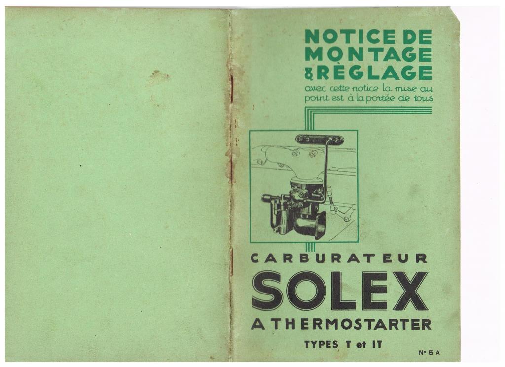 Matériel et accessoires - SOLEX notice autostarter 1956