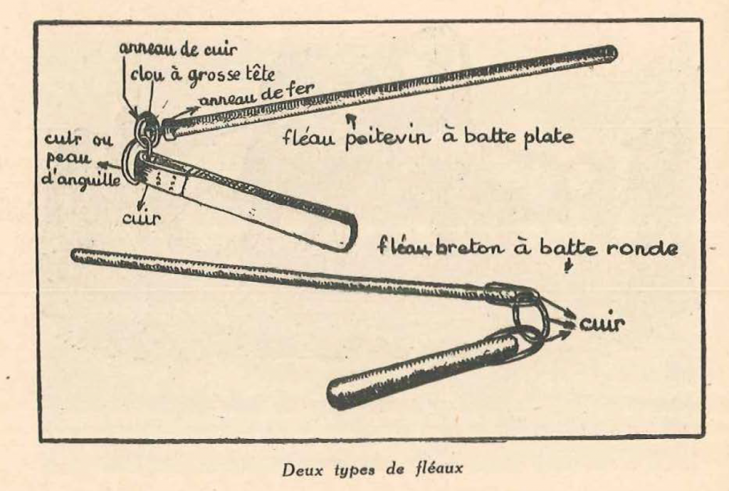 OUTILS ANCIENS - ART POPULAIRE :: Fléau poitevin à batte plate