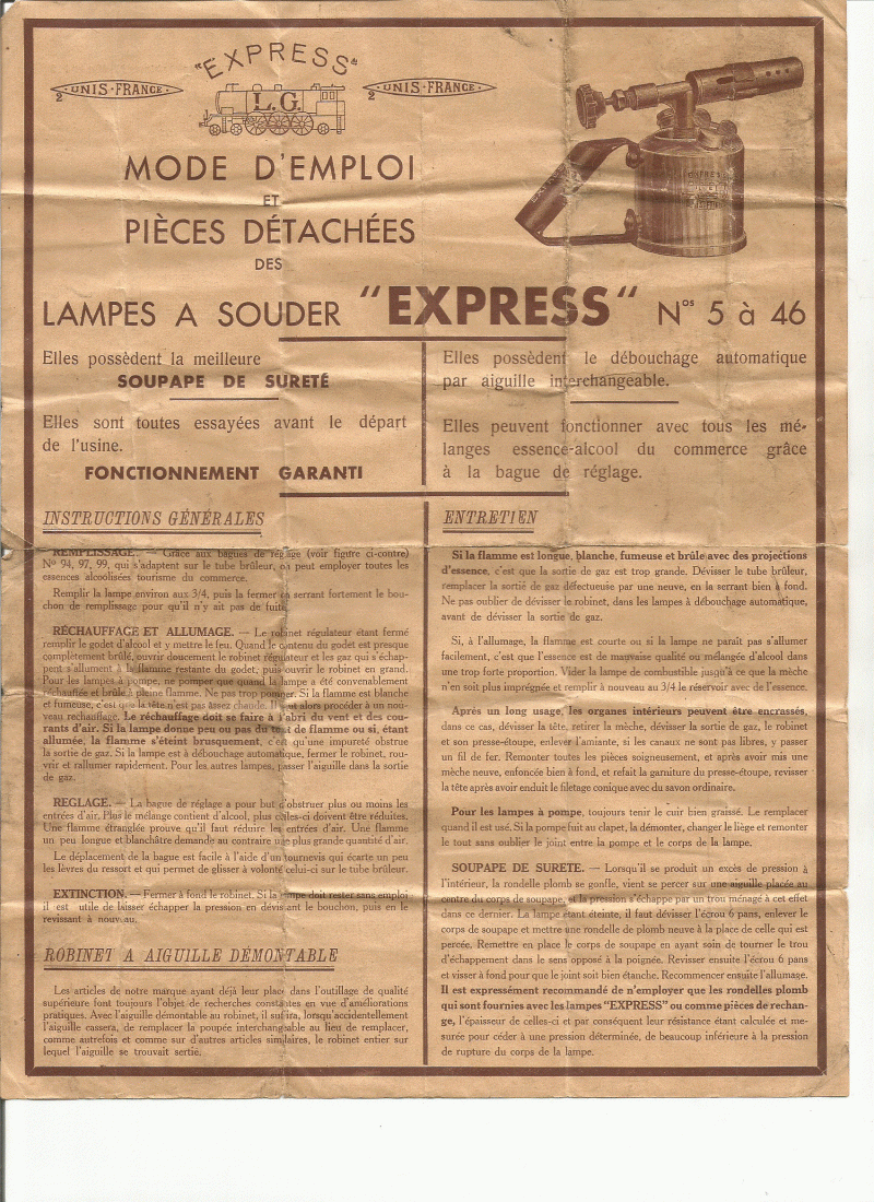 Lampe à Souder Ancienne Express Rapide, Chalumeau Laiton Sievert Apparater