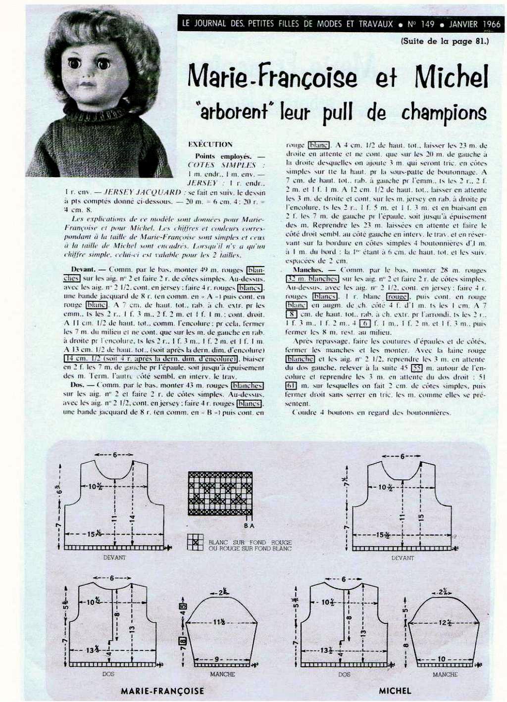 Page De Poupées Modes Et Travaux Août 1982 - Ancienne - Tricot