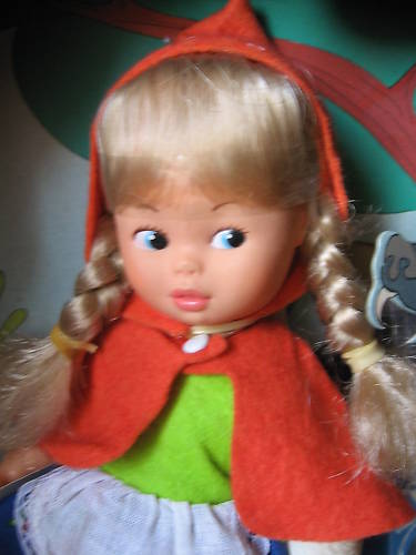 2 Poupées Celluloïd Chaperon Rouge Pour Maison De Poupée - Échelle 1/10 - Vintage