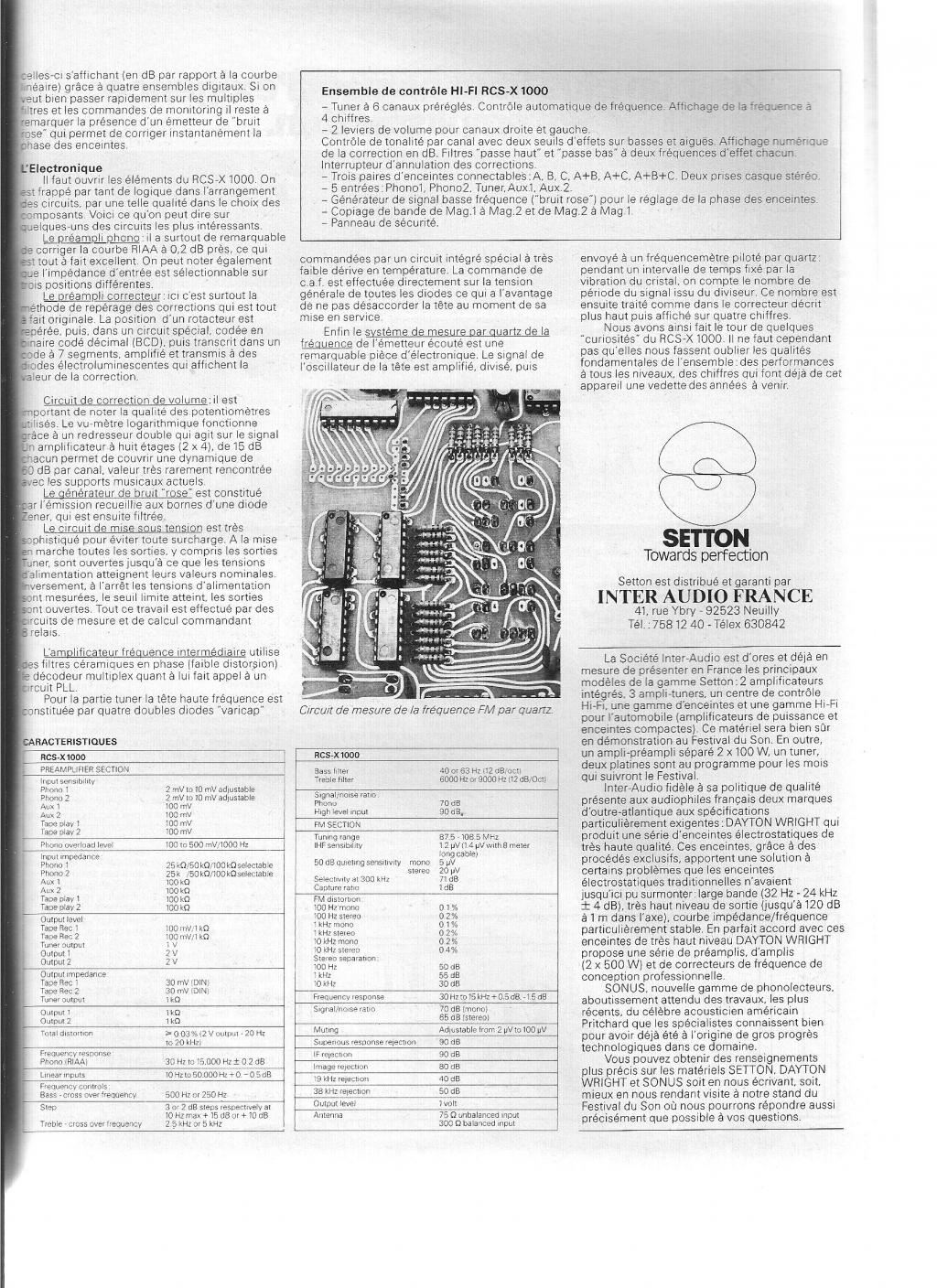 アンプ SETTON RCS.X.1000 HI.FI CONTROL CENTER SETTON RCS.X.1000 HI.FI CONTROL CENTER