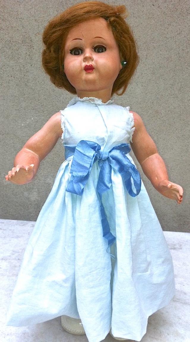 Poupée Ancienne Bella Rhodoid – Licence Bonomi – 45 Cm – France Années 1950